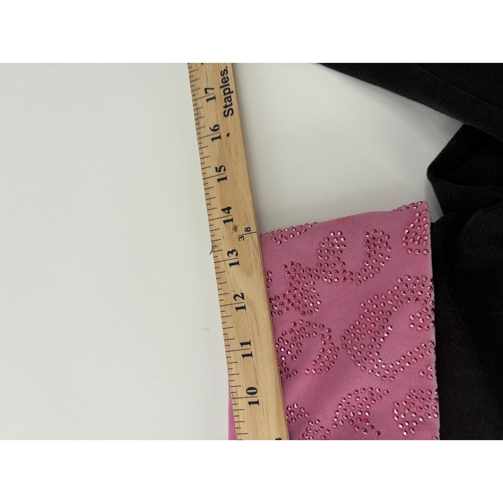 y2K Victoria's Secret PINK Yoga Leggings Pink Rhinestone Leopard Foldover XS - Picture 5 of 7